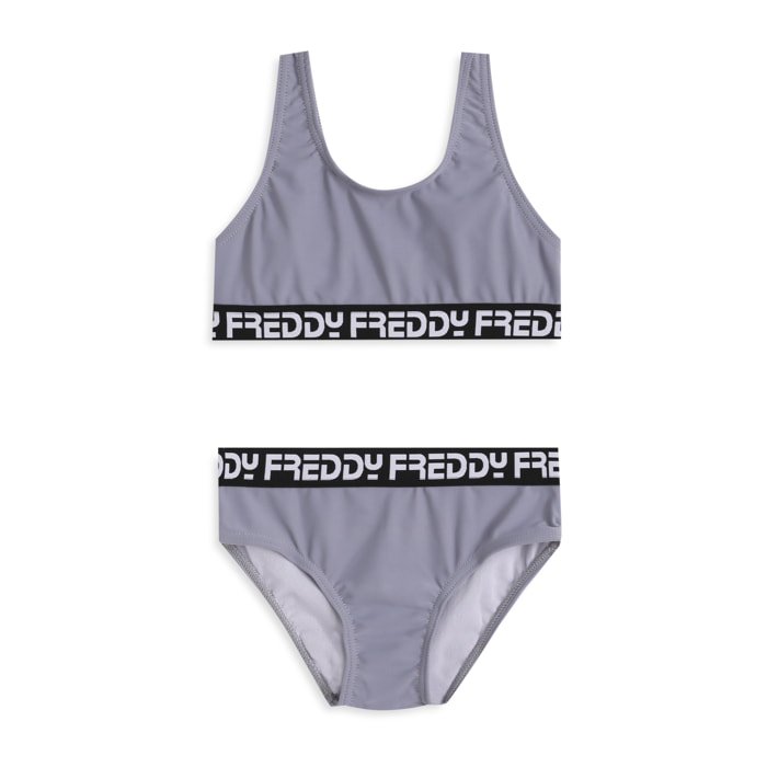 Costume 2 pezzi bambina con fasce logate