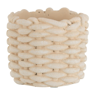 J-Line cache-pot Imitation Corde - ciment - beige - small -  2 pièces - Ø 16.5 cm