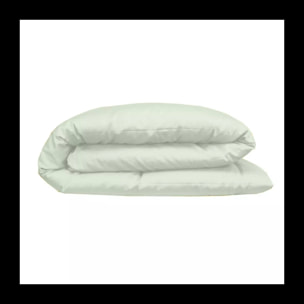 Housse de couette satin de coton uni vert Ava uni vert d'eau