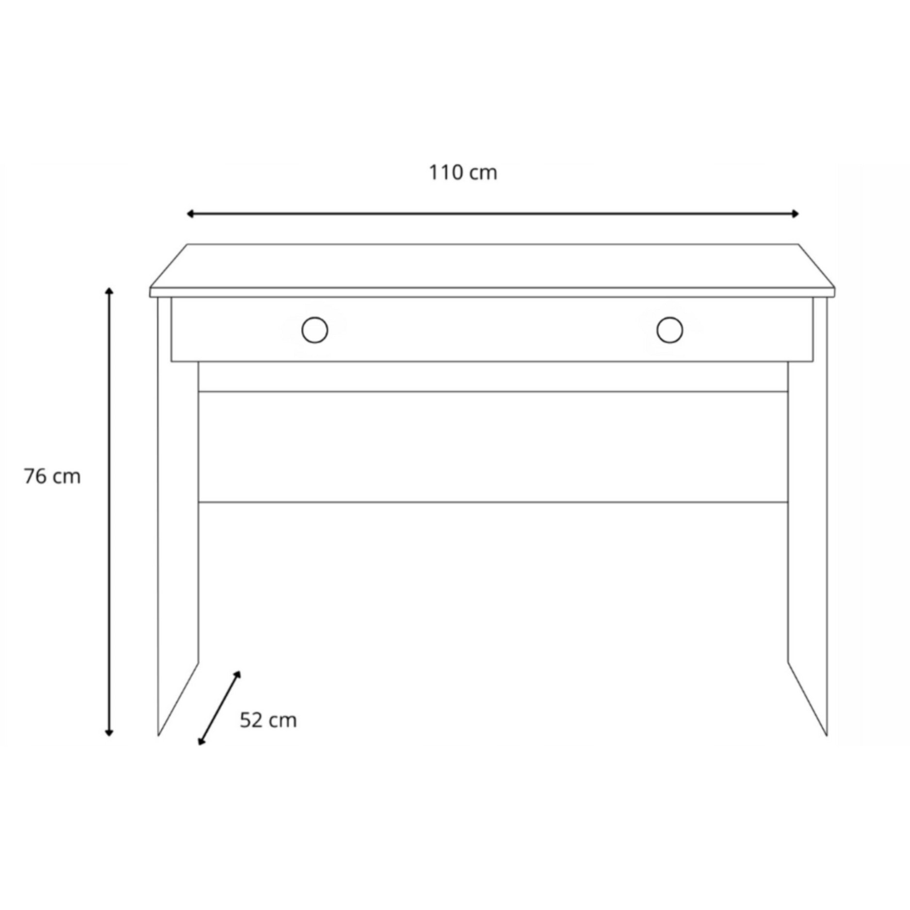 Scrivania BASIC bianca 110 cm con cassetto