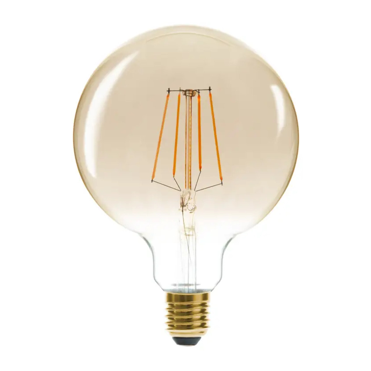 Ampoule LED "Globe" ambrée - filament droit E27 D13 cm