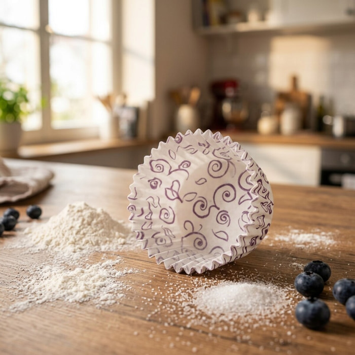 Lot de 50 moules à muffins en papier motif fleur violette 7 cm Zenker Smart Pastry