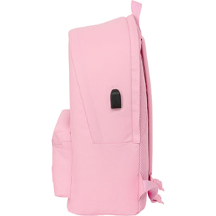 Mochila doble para portatil 15,6"+usb real madrid chica rosa