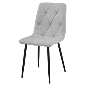 Set di 3 sedie imbottite Libra in tessuto grigio chiaro