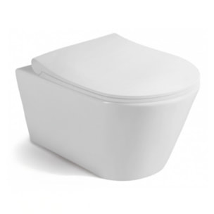 Pack WC Bati-support Geberit UP720 + Cuvette Lucco Avva sans bride + Abattant soft close + Plaque Blanche