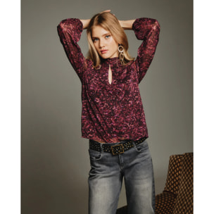 Blusa estampada con cuello halter