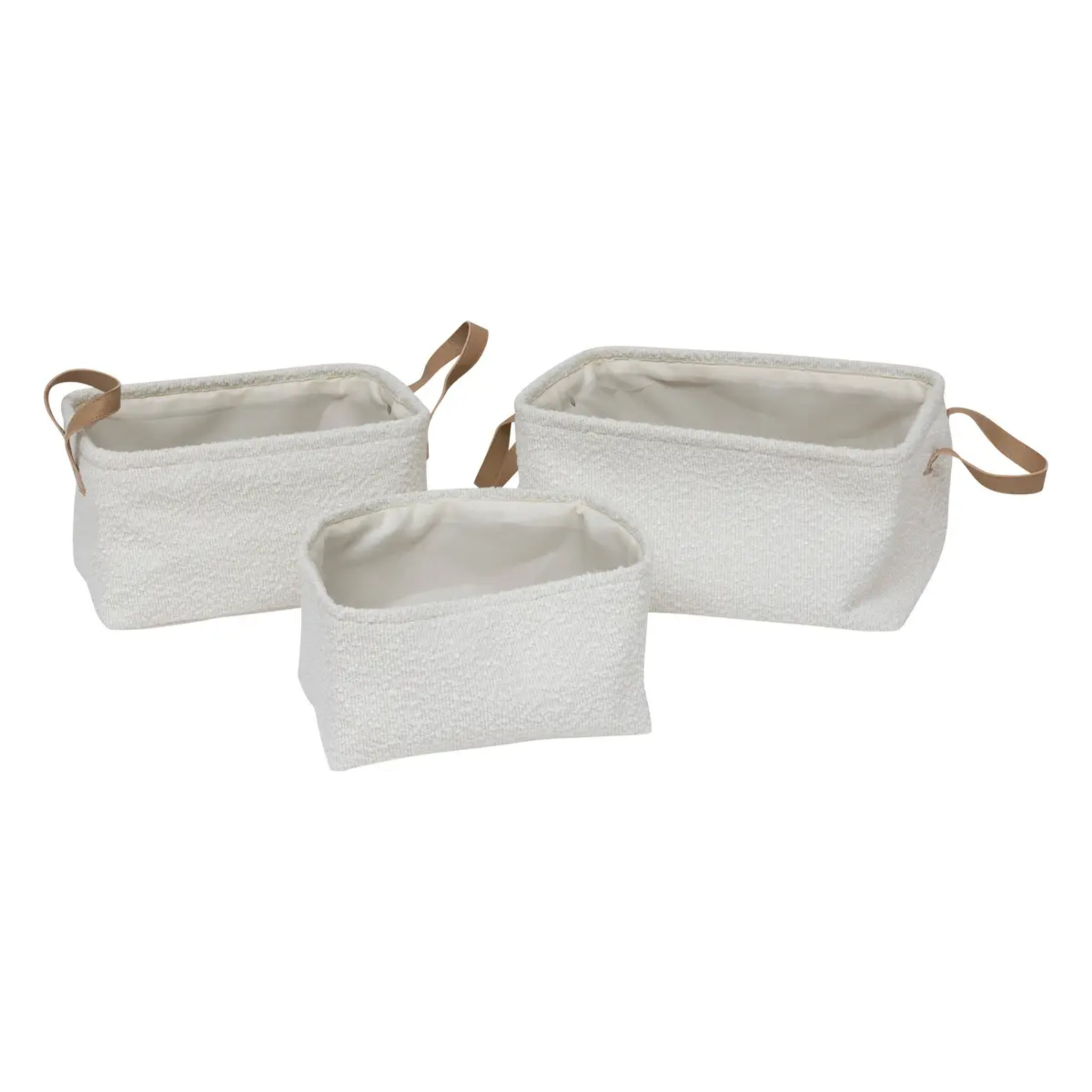 3 paniers "Loe" en tissu bouclette