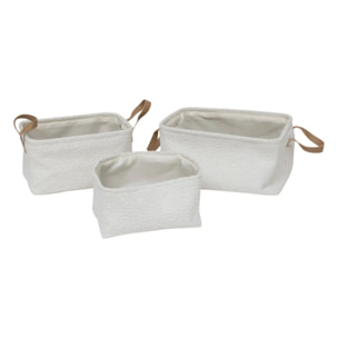 3 paniers "Loe" en tissu bouclette