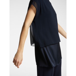 Elena Mirò - Blusa con superposición - Azul