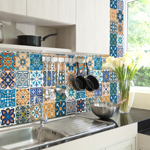 Stickers muraux - Sticker Mural Carrelage adhésif Cuisine Salle de Bain - 24 STICKERS CARRELAGES BASILICATO