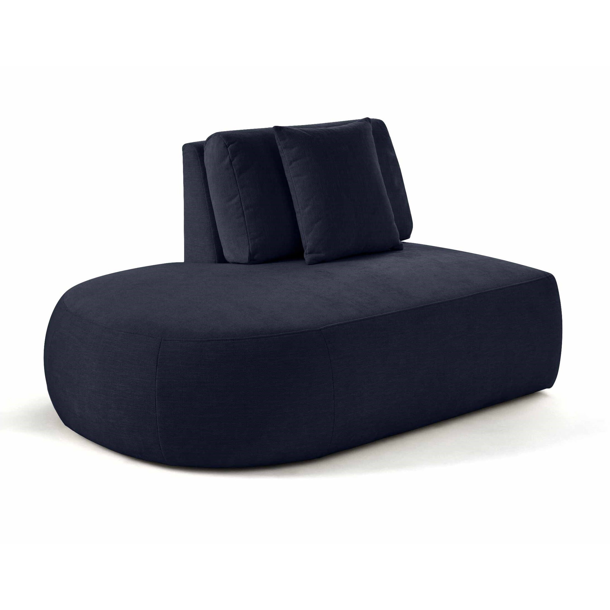 Santorini - module d'assise gauche - en tissu texturé - Bleu marine