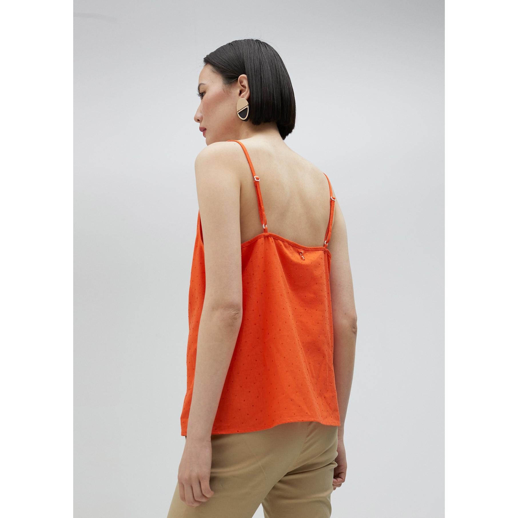 Top con spalline e strass