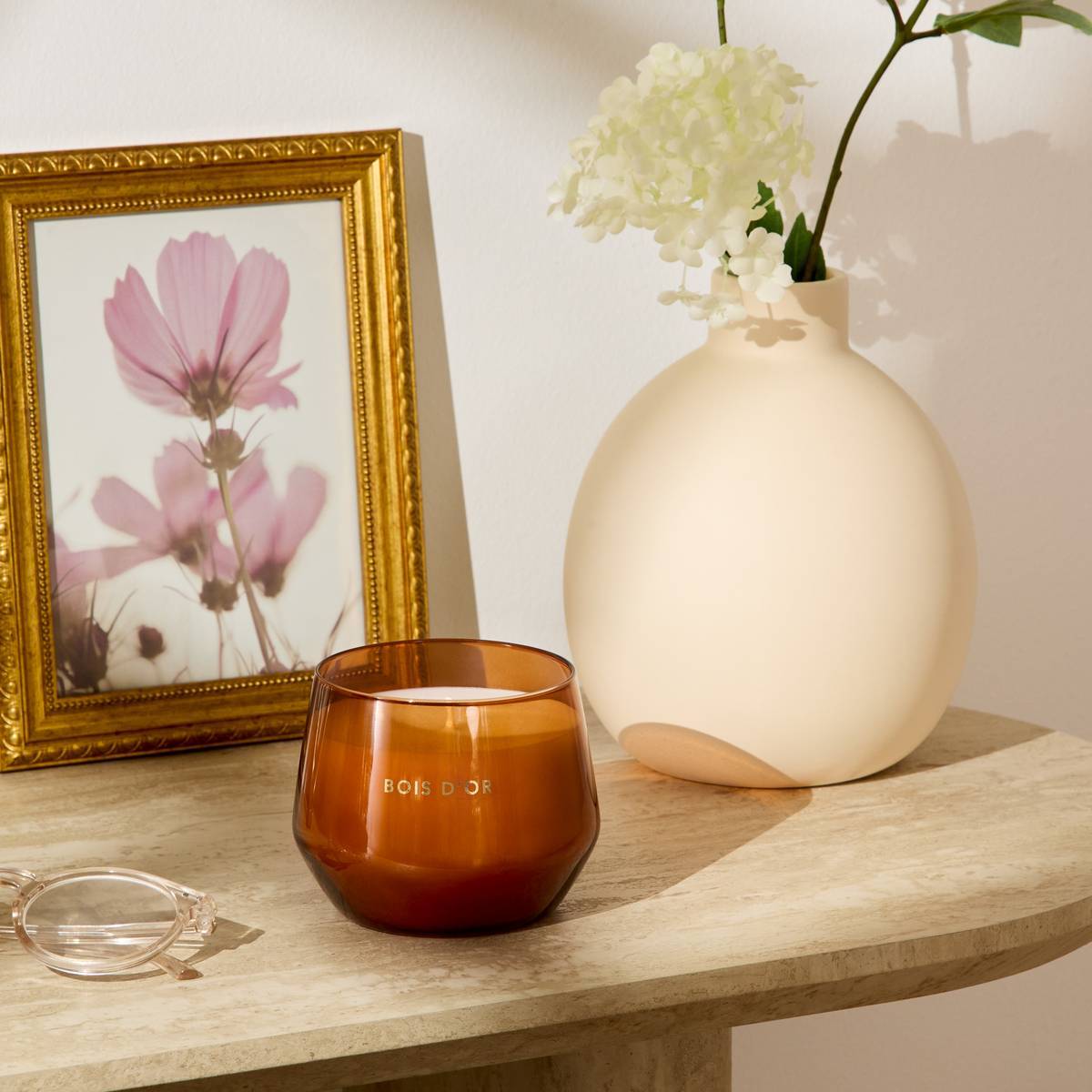 Bougie parfumée 300 g Glowy bois d'or