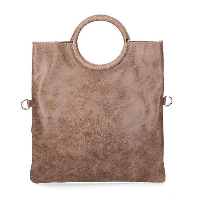Borsa a mano da donna Made in Italy - Modello Velvet - 100% pelle scamosciata - 29.0 x 30.0 x 1.0 cm