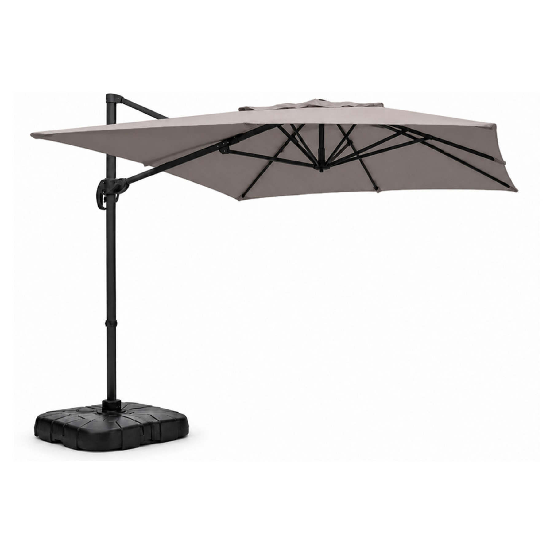 Parasol rectangulaire 2x3m déporté rotatif gris OTA