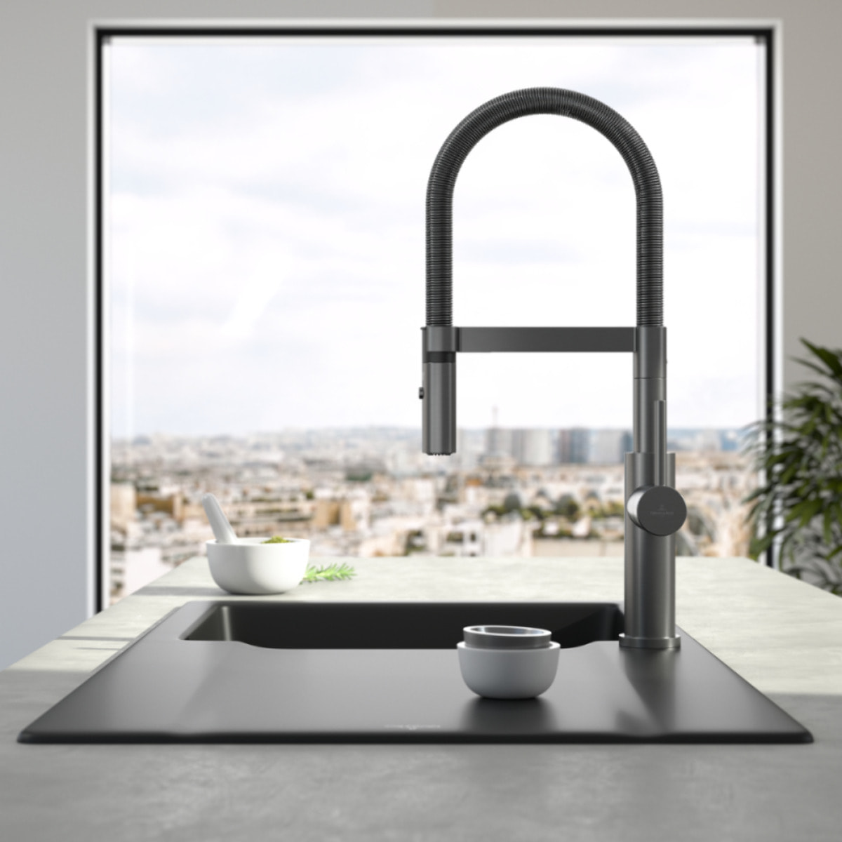 Robinet cuisine VILLEROY ET BOCH Steel expert 2.0
