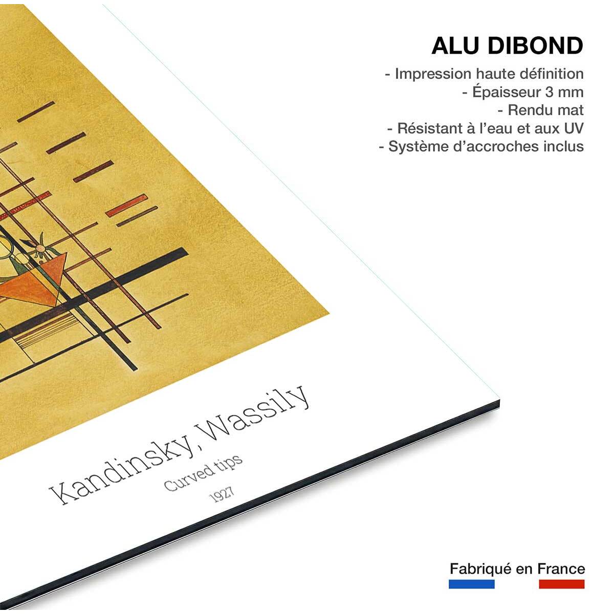 Tableau curved tips par wassily kandinsky  Tableau alu Dibond