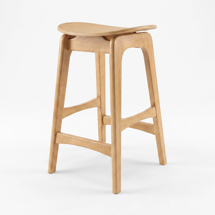 Lot de 2 tabourets pour îlot central 63 cm en bois clair - Jude
