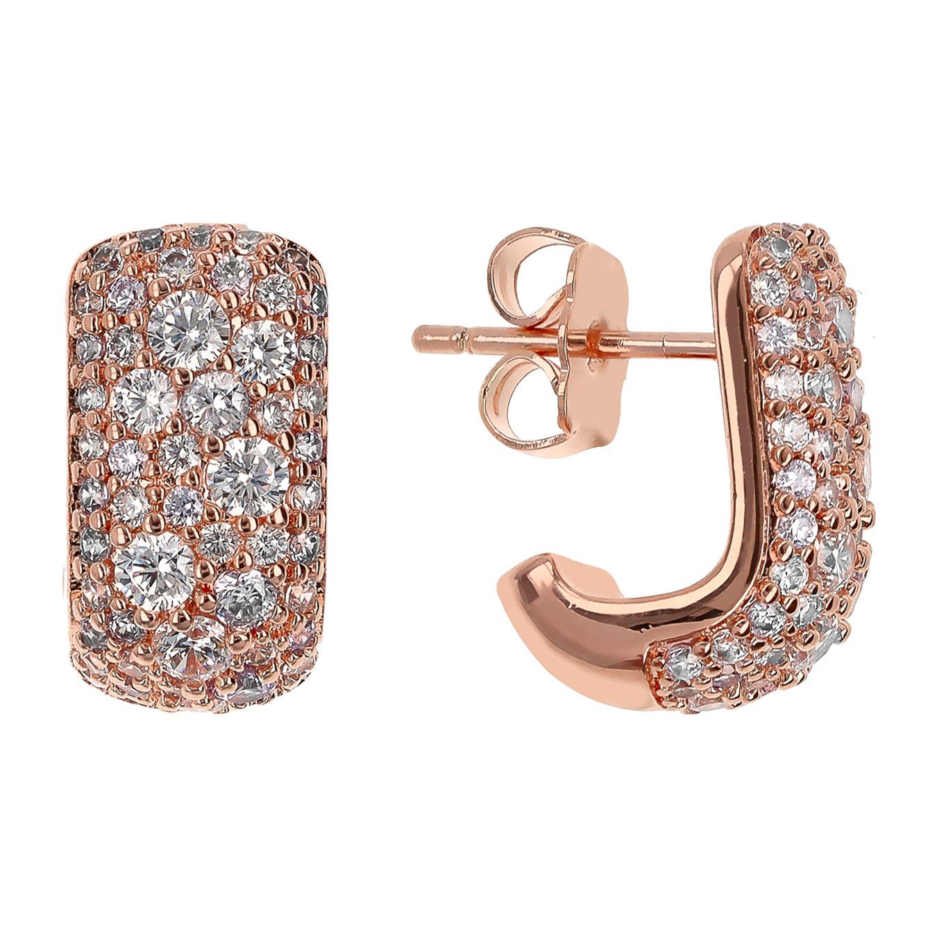 Orecchini a Cerchio con Pavé di Cubic Zirconia