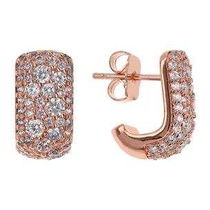 Orecchini a Cerchio con Pavé di Cubic Zirconia