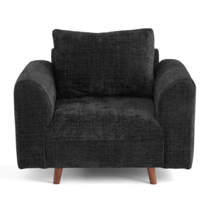 Rune - fauteuil en velours texturé - Gris Anthracite