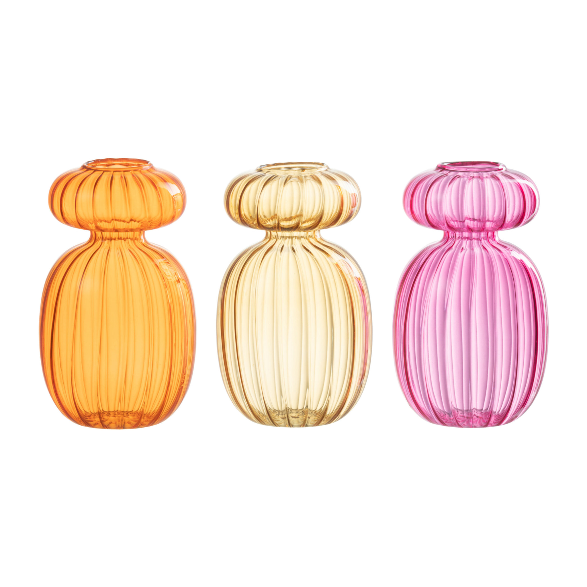 J-Line vase Michel - verre - orange/rose/ocre - 3 pcs