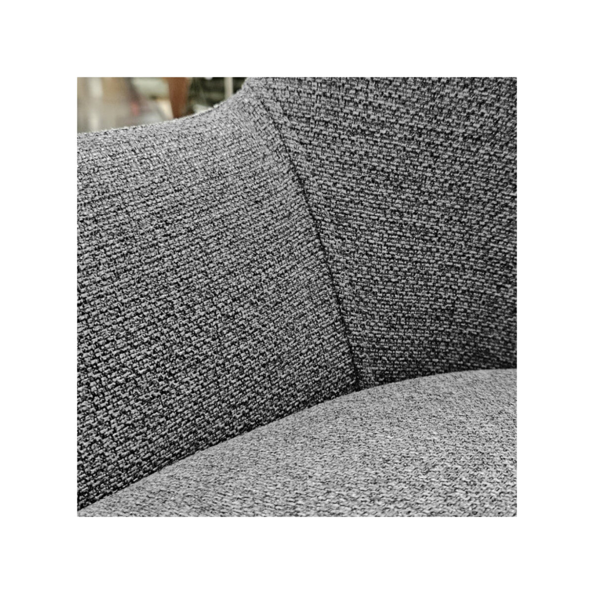 Chaise en tissu chiné capitonné avec piètement métal - 2 coloris - EMOTION 2