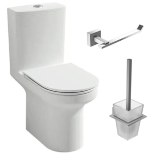 Pack WC au sol Elite avec porte-balai et porte-rouleau moderne