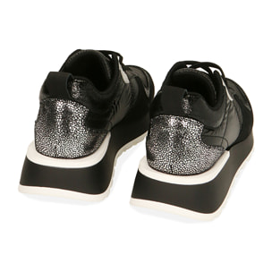 Sneakers nere, suola 3 cm