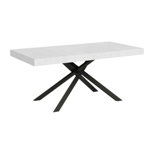 Mesa extensible 90x200/304cm Karida fresno blanco patas antracita