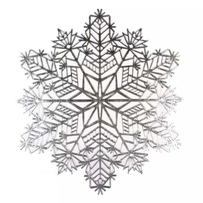 Lot de 6 Dessous d'assiette flocon argent