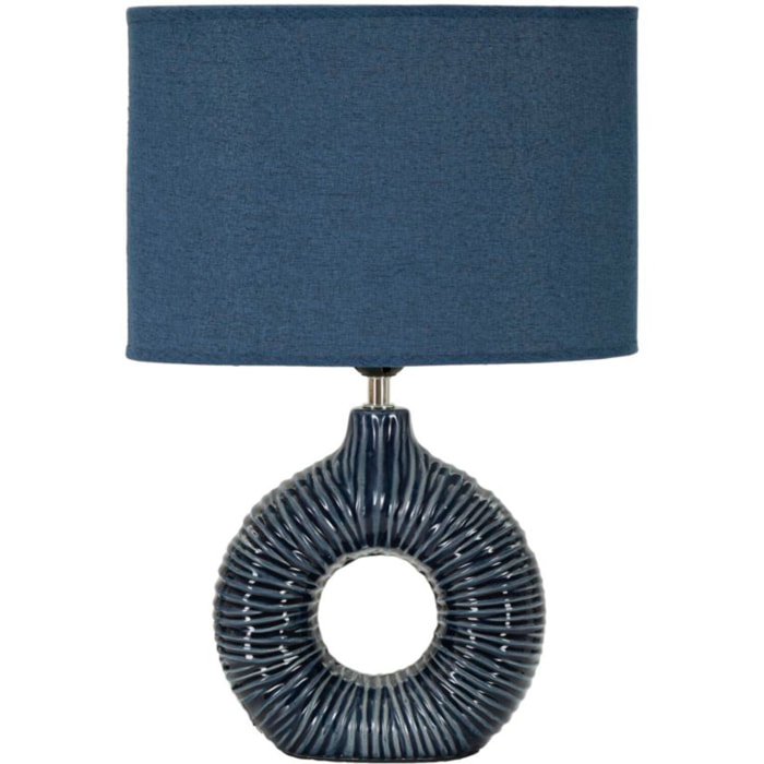 LAMPADA DA TAVOLO SETA BLU CM 28,5X15X43