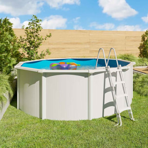 Piscine hors sol acier ronde Ø 3,65 x 1,20 m blanche SAPHIR + filtration cartouche 3 m³/h