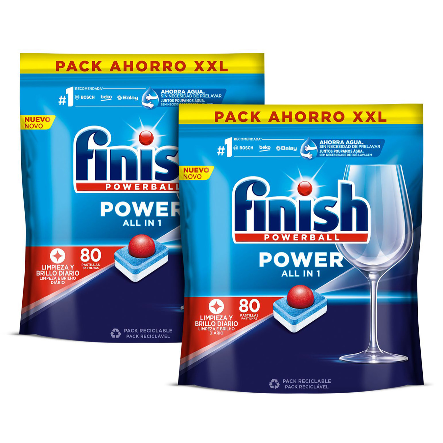 Finish All in 1 Max Pastillas para lavavajillas Regular 160 pastillas (2x 80 pastillas)