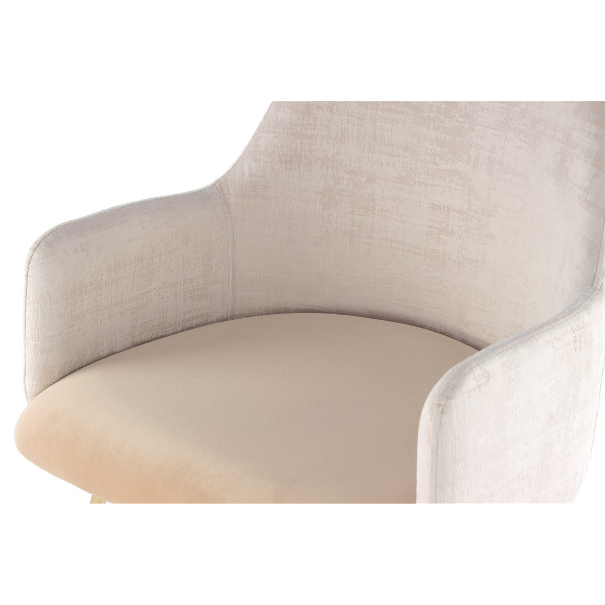 Sedia di design Richard in velluto bicolore avorio e beige