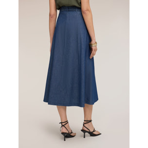 Motivi - Gonna a teli in chambray - Blu