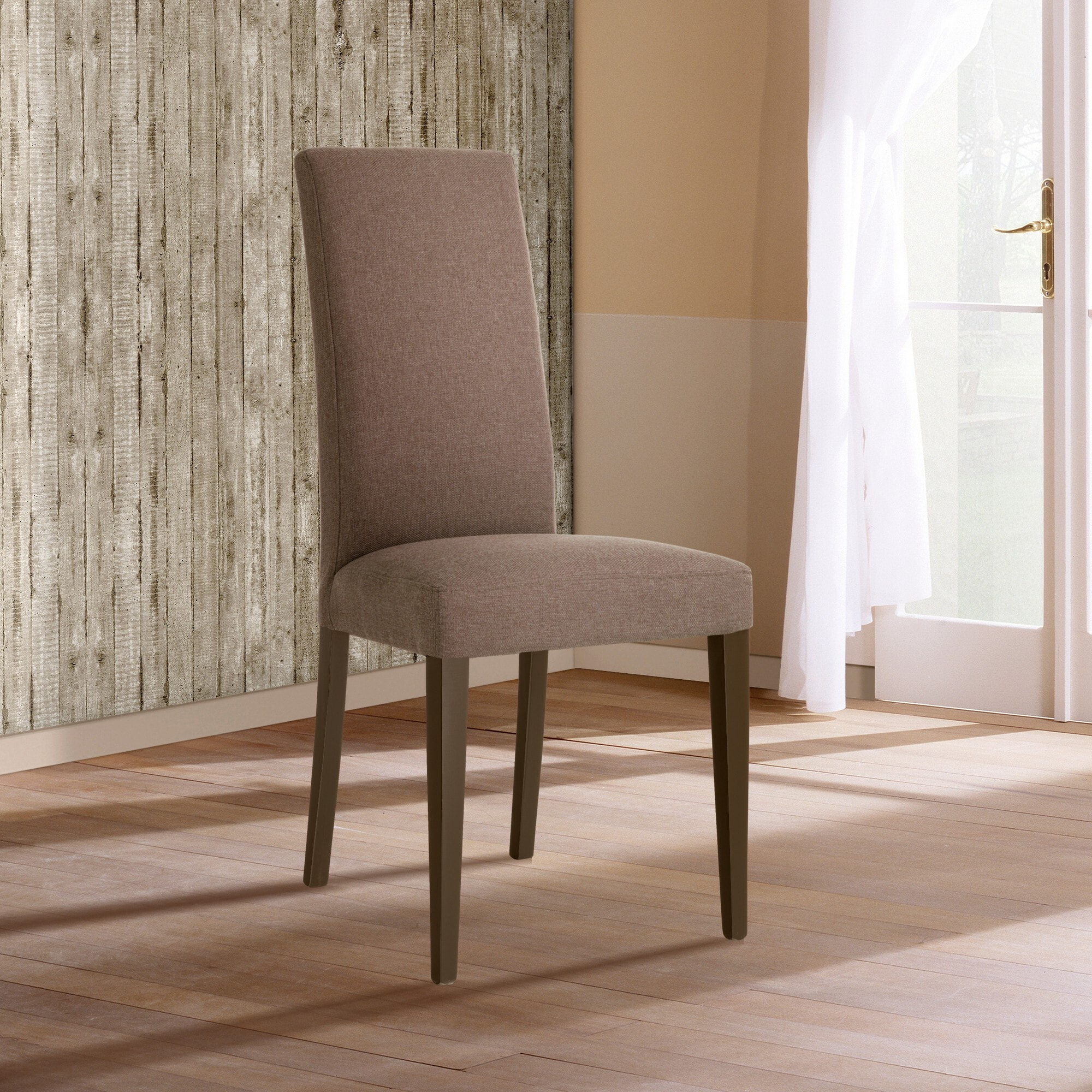 Tomasucci Ensemble de 2 chaises LELLA en tissu CAFFELATTE