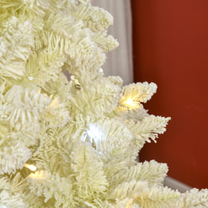 Sapin de Noël artificiel lumineux blanc dim. Ø 115 x 180H cm 650 branches 150 LED - support pied pliable métal PVC