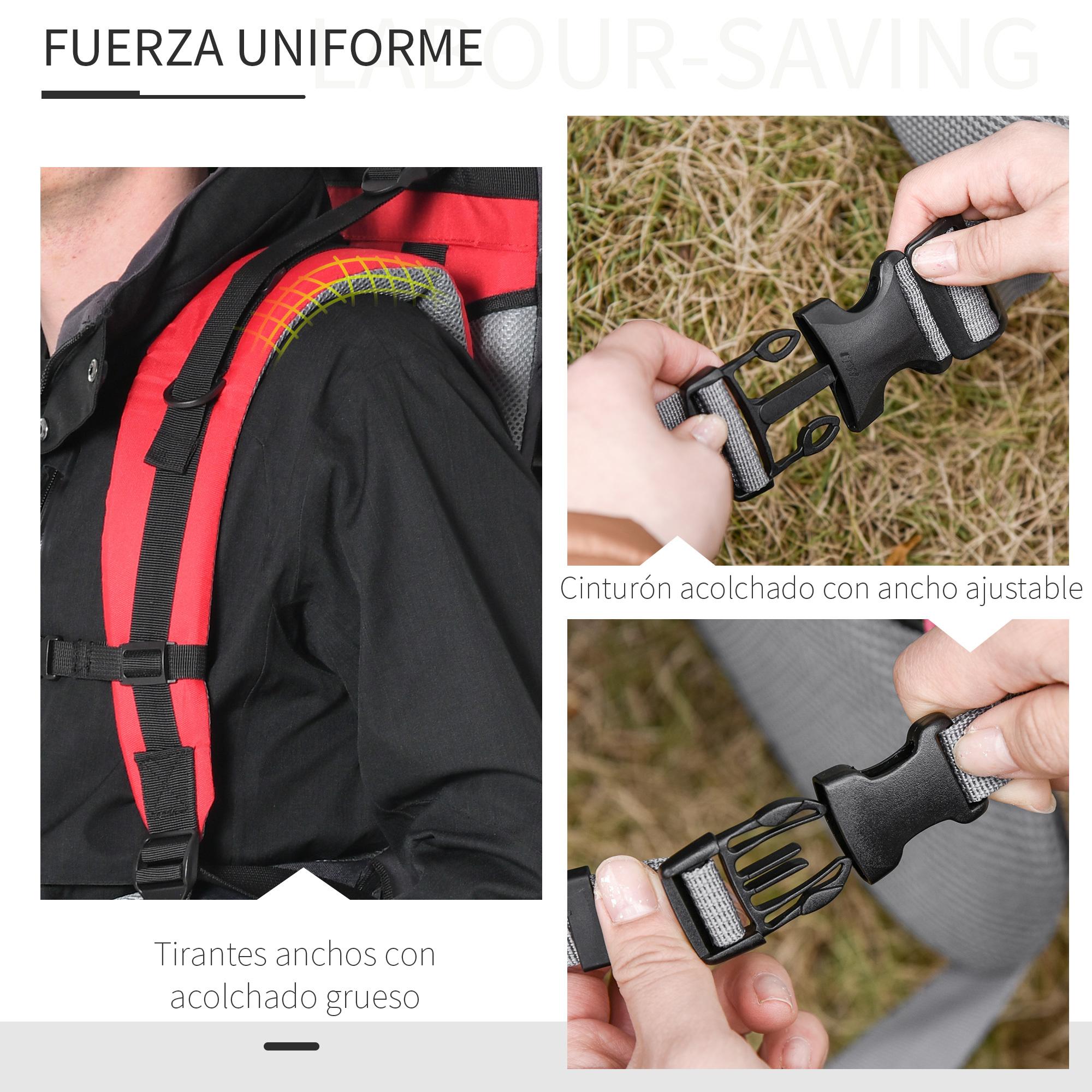 Mochila Portabebés Plegable con Techo Impermeable Bolsas para 6-36 Meses Rojo