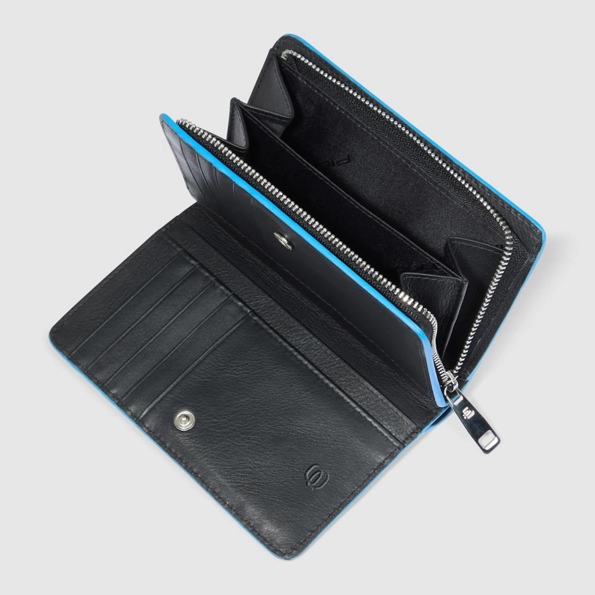 Piquadro Portafogli da in pelle con porta monete, porta carte di credito e protezione RFID