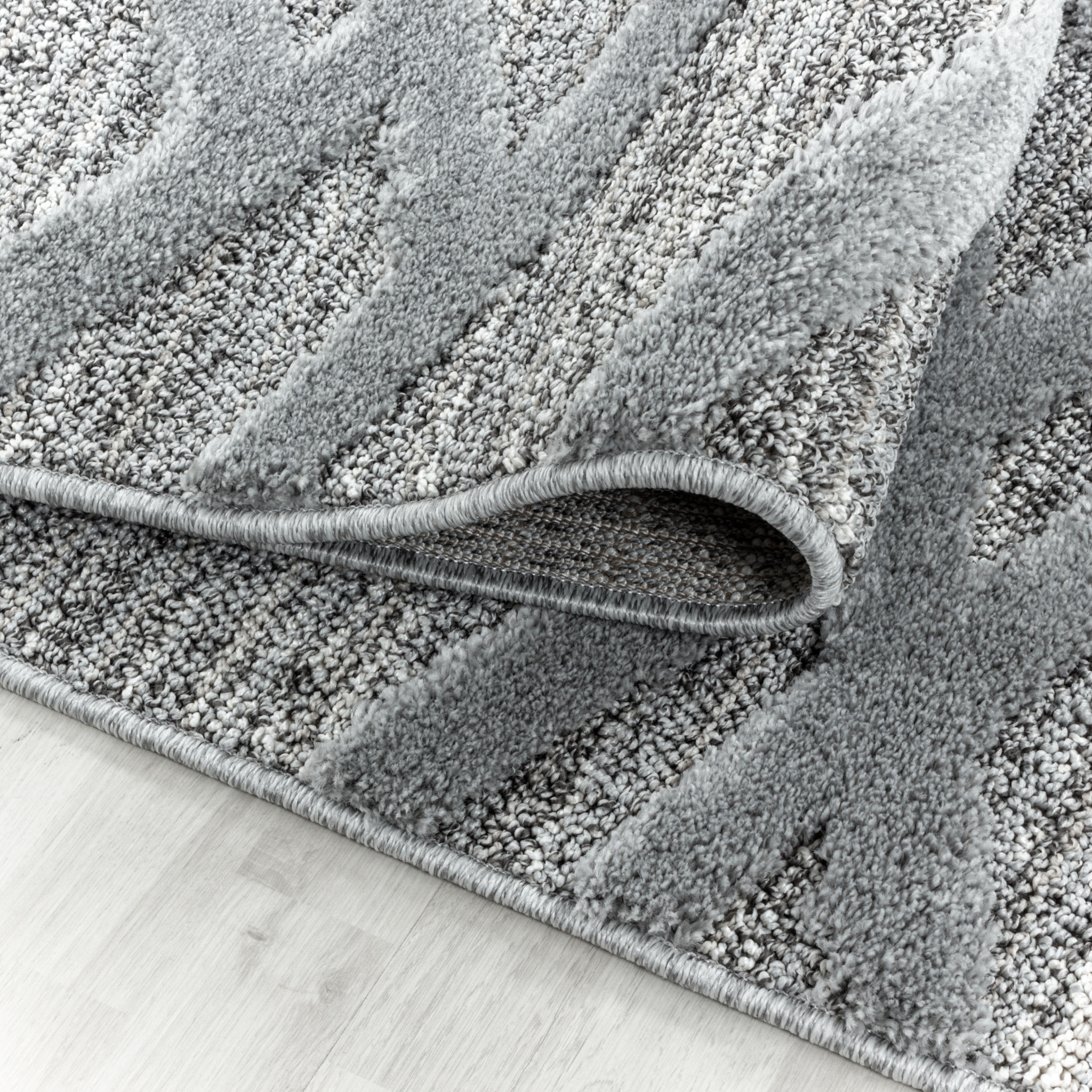 PISA - Tapis de salon rond à motif artistique gris - PIS4706GRI