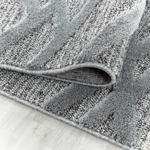 PISA - Tapis de salon rond à motif artistique gris - PIS4706GRI