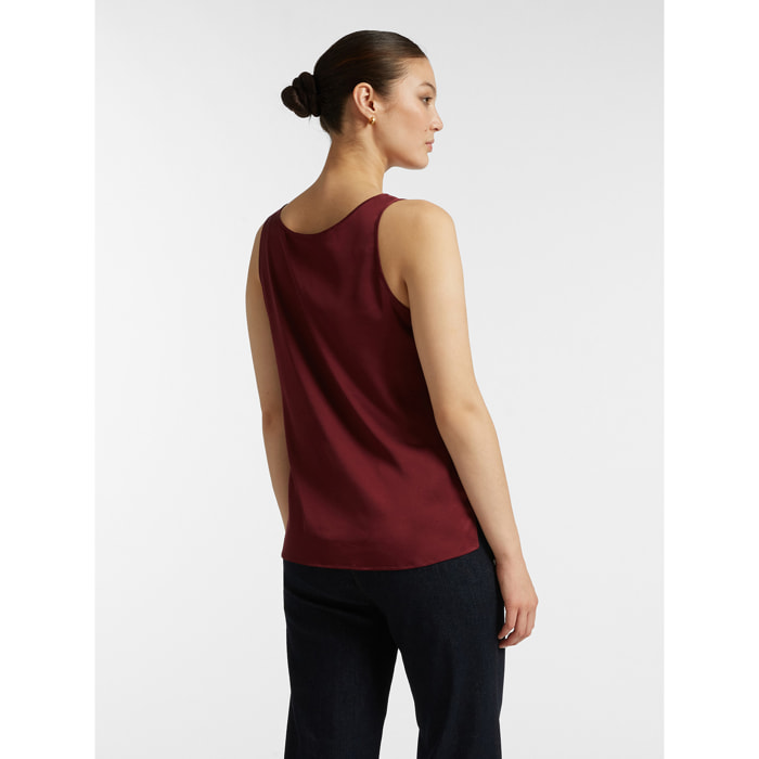 Elena Mirò - Top in raso stretch - Bordeaux