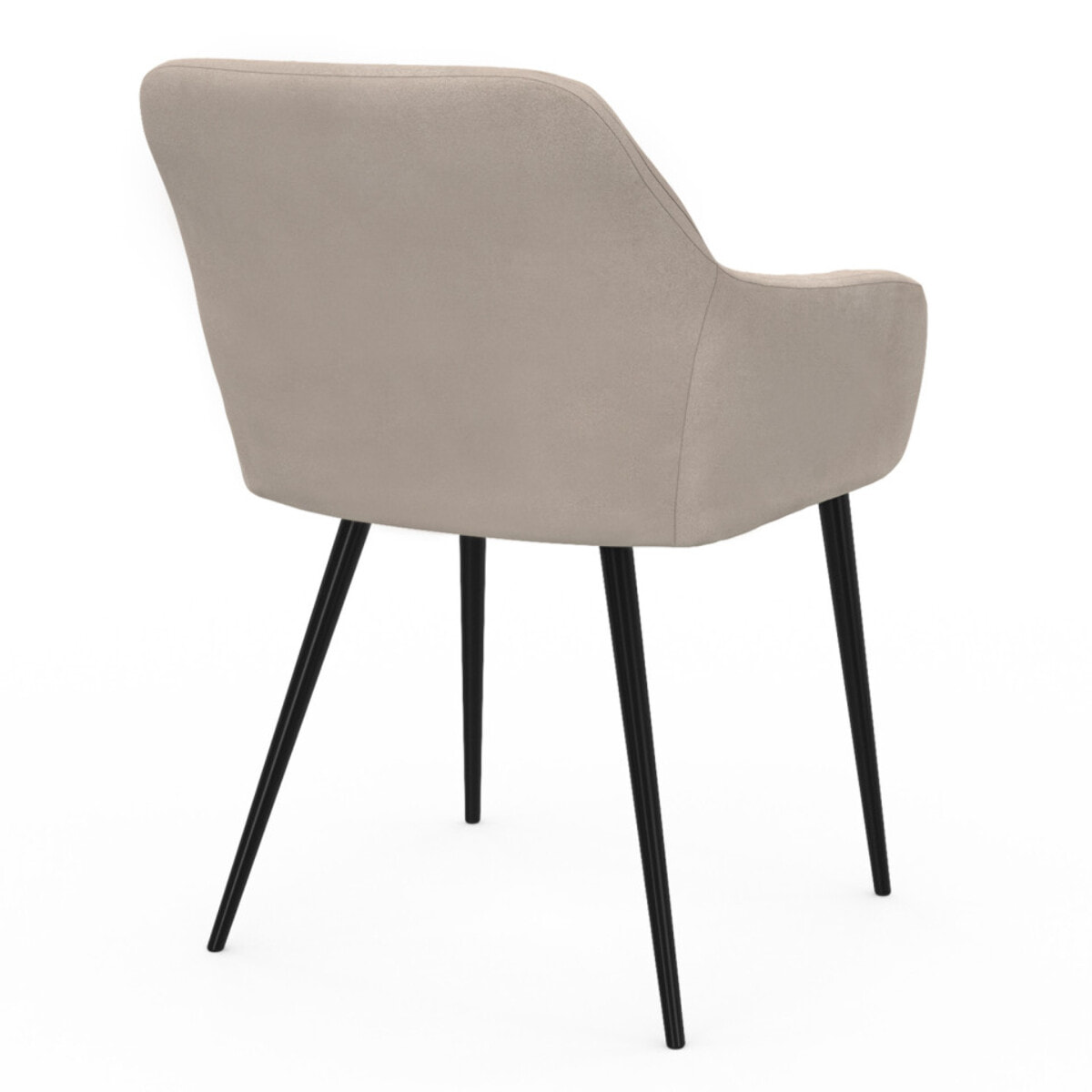 Chaises avec accoudoirs Ariana en velours et pieds métal - lot de 2 - Taupe