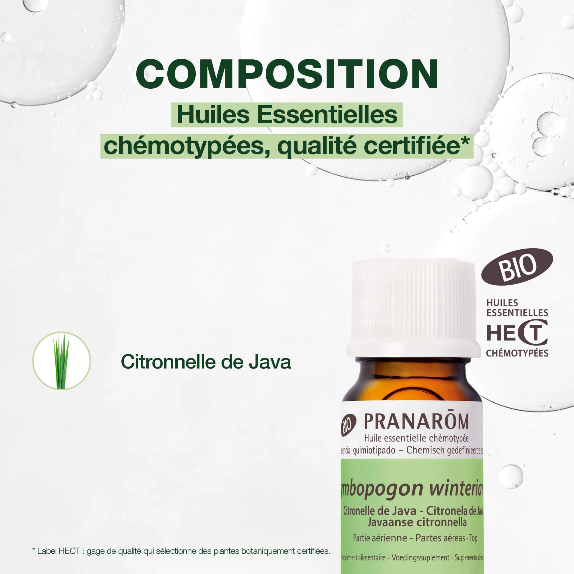 Pranarom - Huile Essentielle de Citronnelle de Java - Bio - 10 ml