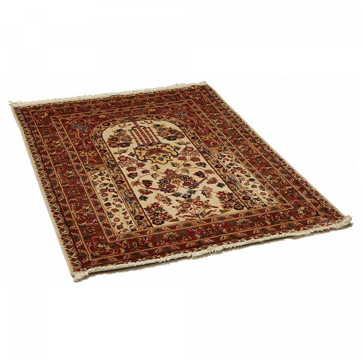 Tapis d'orient Fait main PRESTIGE JIHANGIR 73 1A2T Beige 125x130 en soie