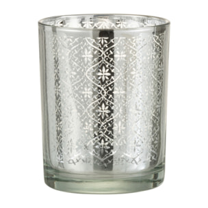 J-Line Photophore Oriental Verre Argent Small