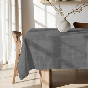 Nappe enduite Gris Sombre - 100% coton - traitement antitaches - Gris