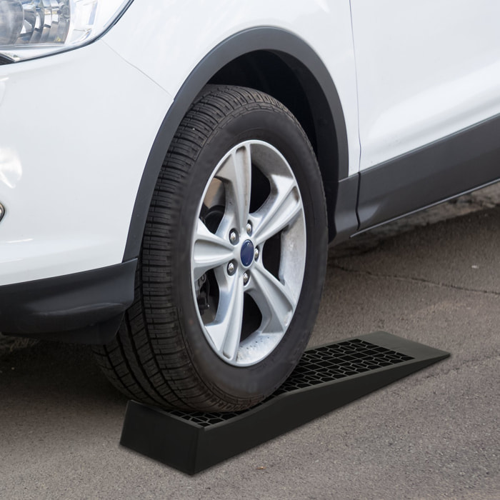 Juego de 2 Rampas para Coche de Plástico Rampas Portátiles Carga de hasta 3 Toneladas para Coches SUV Furgonetas Pequeñas 70x19,5 cm Negro