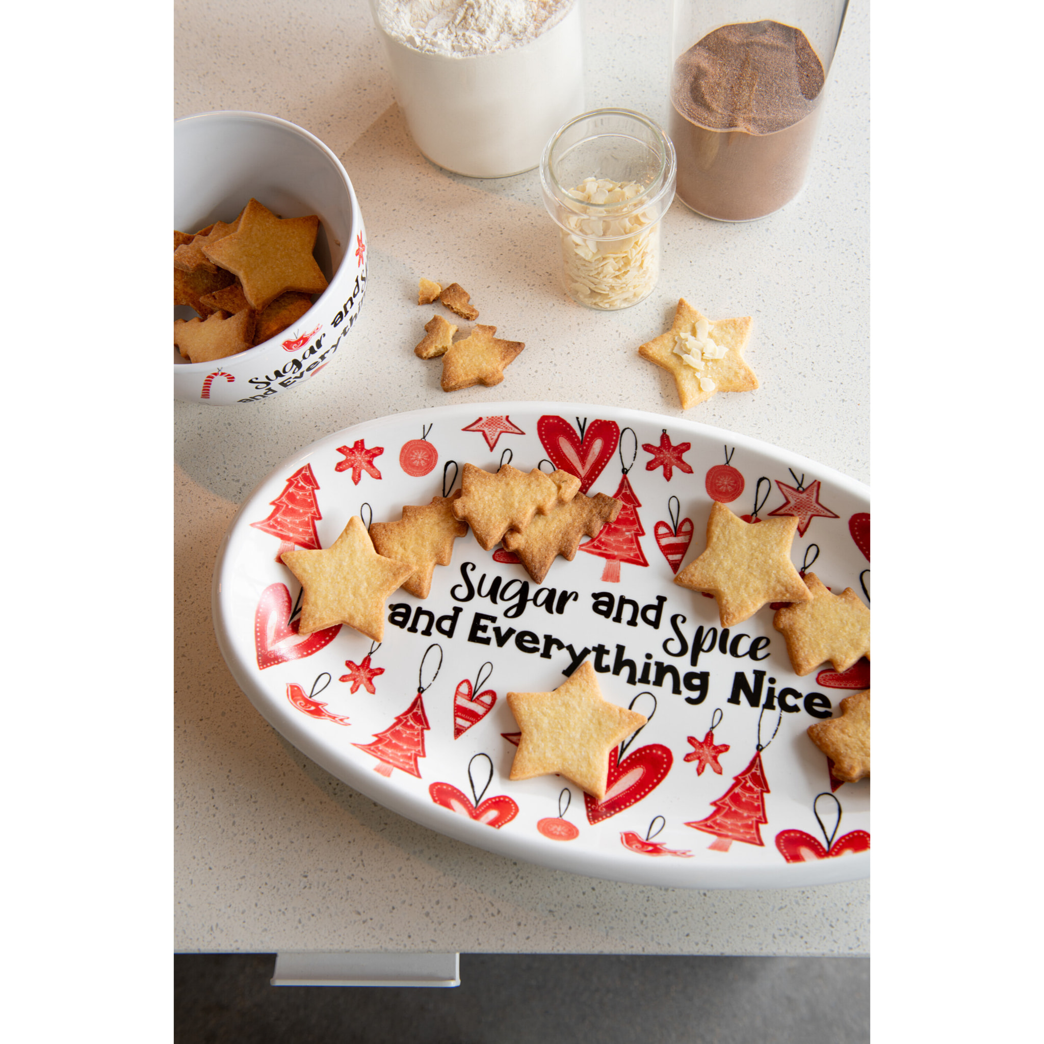 J-Line set pâtisserie Pain D'épice - céramique - rouge - boîte cadeau